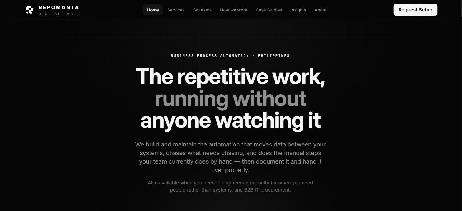 Repomanta Digital Lab running locally